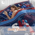 thumbnail image 4 of Queen 4 Piece Bedding Set USA Flag Red Farm Truck Gnomes Soft Breathable Duvet Cover and Pillowcase, Independence Day Stars Duvet Cover Set Bed Sheets for Bedroom Dormitory Guest Room, 4 of 9