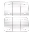 thumbnail image 1 of Uxcell 2pcs Square BBQ Grill Net 8.7" x 6.3" 201 Stainless Steel Cooling Rack with 16mm 4-Legs, 1 of 1
