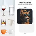 thumbnail image 5 of Leather Coasters with Heat-resistant for Drinks, Dapper Cat in Sunglasses Cup Coasters Cup Pad Mat for Tabletop Protection, Coffee Table, Office Desk and Housewarming Gift, 5 of 5