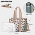 thumbnail image 5 of Teacher Tote Bag,Beige Background Football Helmets Pattern Teacher Utility Tote Bag,Large Work Tote Bags for Women with Multiple Pockets,Top Zipper Closure,13.8x10.6x6.7 Inch, 5 of 5