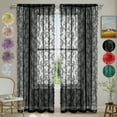 thumbnail image 2 of 1pc Romantic Lace Sheer Curtain, Flower Lace Window Curtains for Living Room Bedroom Home Decor, Window Screening Rod Pocket, 2 of 9