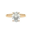 thumbnail image 3 of Cora Jewellery Simple 2.75CT Oval Moissanite Hidden Halo Engagement Ring for Women, 18K Rose Gold, 8 US, 3 of 5