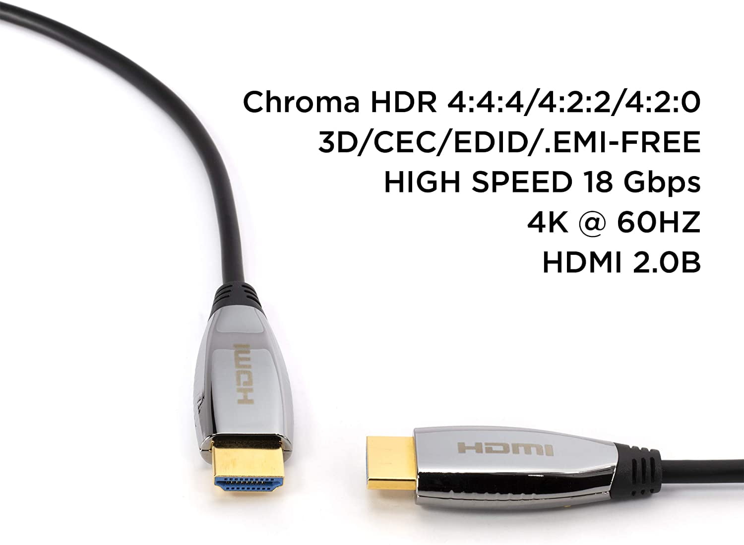 THE CIMPLE CO - 4K HDMI Fiber Optic Cable - 15 Feet - High Speed 18Gbps 4K@60Hz Gold Plated