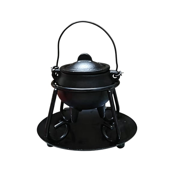 Iron Gothic Halloween Cauldron Pot Candle Holder