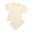 thumbnail image 2 of Hienoo Boy Girl Casual Active Outfits Solid Cotton Short Sleeve T Shirt Shorts Set, 2 of 8