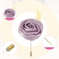 thumbnail image 3 of Uxcell 6 Pcs Groom Boutonnieres Rose Boutonnieres Pins for Men Wedding Ceremony Anniversary Prom Formal Party, Light Purple(4.7"x2"), 3 of 7