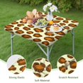 thumbnail image 4 of Cream and Brown Of Leopard Print Square Fitted Tablecloth with Elastic Edge,Square Table Cover,Washable Elastic Table Cover for Home Kitchen Party Decor 34"x34", 4 of 6