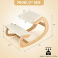 thumbnail image 2 of Ergonomic Kneeling Chair, Wooden Posture Chair W/Extra Padding for Back Neck Pain Relief & Improving Posture, Rocking Meditation Stool W/Knee Support for Home Office (Beige), 2 of 6