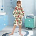 thumbnail image 5 of FORMRS Niños Bathrobe Unisex Hooded Robe Soft Plush Pajamas Sleepwear, Size 7-9T, Apple Leaves Pattern, 5 of 7