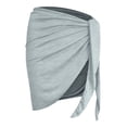 thumbnail image 4 of qazqa women's short sarongs beach wrap sheer bikini wraps chiffon cover ups for swimwear dark gray one size, 4 of 4
