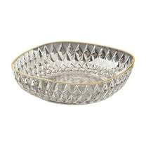 NIUBWJL Plastic Serving Bowls, Square Serving Bowls, 7.87x7.87x1.97in Elegant Diamond Pattern Plastic Bowls for Salad, Party Snack, Popcorn, Chip, Buffet, Candy, Fruit, Clear