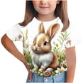 thumbnail image 2 of Spazoro Toddler Girls Graphic T-Shirts Tees, Easter Print Round Neck Short Sleeve Casual Tops for Kids White Size 3, 2 of 5