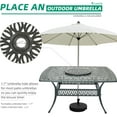 thumbnail image 5 of VIVIJASON Outdoor 64" Patio Dining Table for 8 Person, Large Patio Square Dining Table with 24" Lazy Susan, Dark Bronze Cast Aluminum Rustic Patio Table W/Umbrella Hole for Balcony, Porch and Deck, 5 of 7