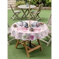 thumbnail image 3 of Spring Easter Outdoor Tablecloth - 54 Inch Round Dining Table Cover, Cute Rabbits Ears Bow Daisy Floral Pink Plaid Waterproof Outdoor Table Cloth with Umbrella Hole & Zipper for Picnic/Patio/Party, 3 of 7