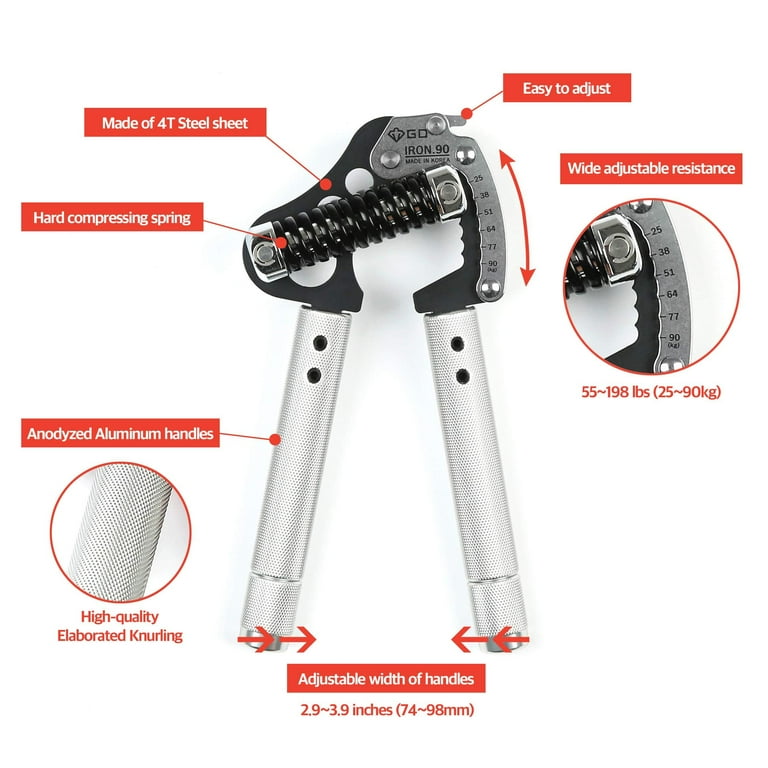 GD Iron Grip Metal Strength Device - Adjustable Hand Gripper, Exercise Spring Trainer EXT 90 - Walmart.com GD Iron Grip Metal Strength Device - Adjustable Hand Gripper, Exercise Spring Trainer EXT 90 - Walmart.com