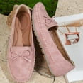 thumbnail image 4 of Bowknot Suede Loafers for Women Slip On Flats Comfortable Business Dressy Casual Non Slip Work Walking Shoes Red Size 6, 4 of 8