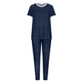 thumbnail image 4 of Timegard Ensemble 2 Pcs pour Femmes Manches Courtes Col Rond et Pantalon à Taille Élastique avec Cordon de Serrage Ensembles Décontractés Confortables, 4 of 5
