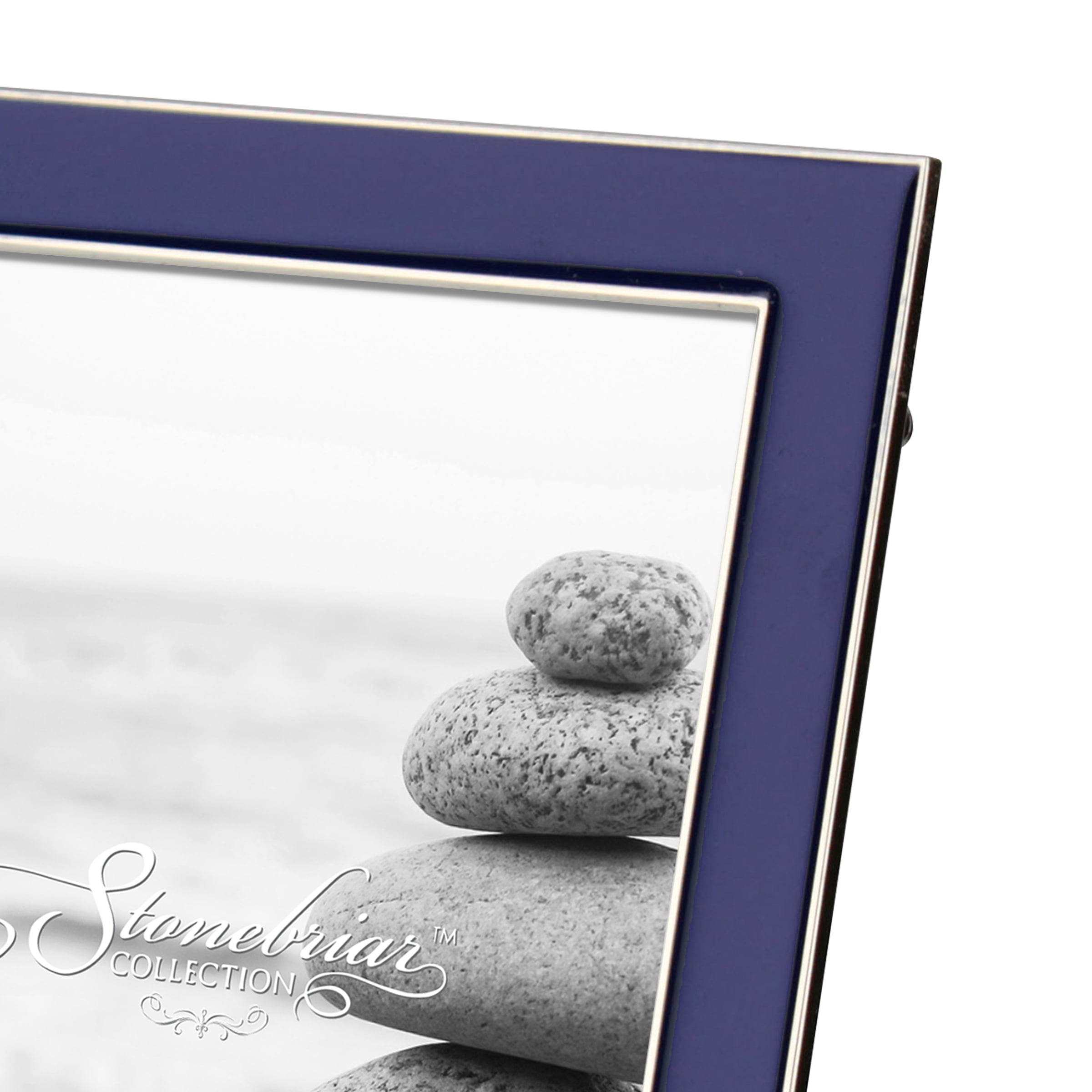 Stonebriar 4x6 Rectangular Epoxy Single Picture Frame with Easel Back, Navy Blue
