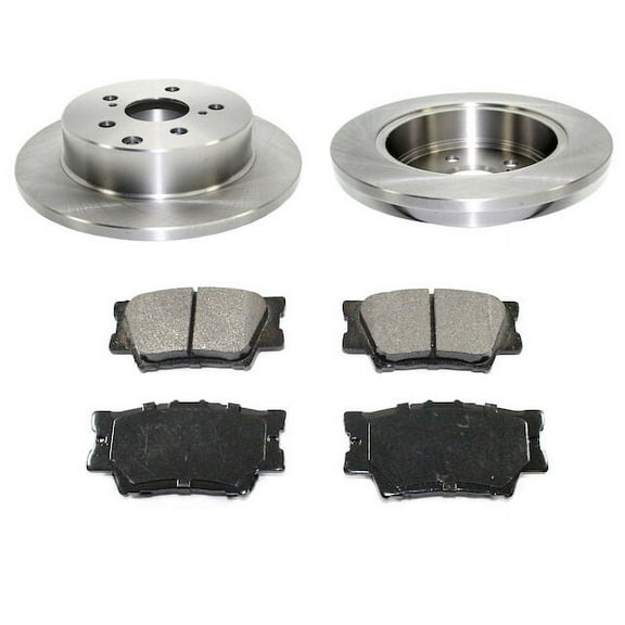 Rear Ceramic Disc Brake Pad and Rotor Kit - Compatible with 2006 - 2018 Toyota RAV4 2007 2008 2009 2010 2011 2012 2013 2014 2015 2016 2017