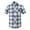 Blue#01, variant on Men's Short Sleeve Pocket Plaid Shirts Button Down Thin Leisure Shirts Trendy Soft Cotton Turndown Collar Plaid Shirts for Men Blue#01 XL