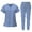 Light Blue, variant on Women's Scrubs Set Nurse Work Clothing Nursing Uniform for Beauty Salon Black S