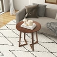 thumbnail image 2 of Costway 24" Round Side Table Solid Rubber Wood End Table Beside Sofa&Bed for Small Space Brown, 2 of 10