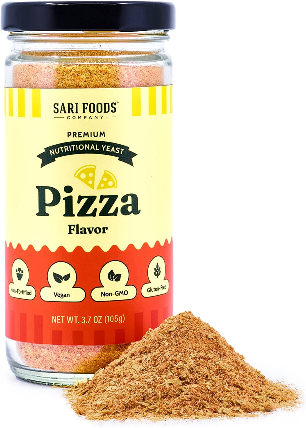 Sari Foods N&auml;hrhefeflocken, Pizza-Geschmack, 3,7 Unzen