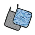 thumbnail image 2 of Caroline's Treasures Watercolor Nautical Whales Pair of Pot Holders, 2 of 3