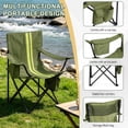 thumbnail image 5 of Folding Camping Chair with Built-in Cooler Bag & Cup Holder, 350lbs Capacity Portable Outdoor Camp Chair, Green Padded Folding Chair with Side Pocket for Camping, Beach, Patio, Picnic, Travel, 5 of 11