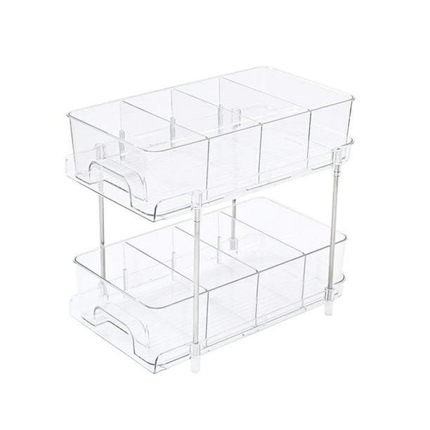 Pull Out Organizer Clear Under Sink Rack Container Multipurpose Bathroom Cabinet Organizer For Counter Closet Kitchen