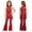 Burgundy, variant on Girls Sparkly Latin Jazz Dance Bodysuit Wide Leg Jumpsuit Party Bell-Bottom Pants Romper Overalls Navy Blue 6