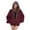 Wine, variant on Iyufng Oversized Faux Fur Lined Hooded Jackets for Women Reversible Long Sleeve Zip Up Cropped Winter Coat with Pockets
