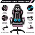 thumbnail image 3 of 450lbs Massage Gaming Chair PC Office Chair with Massage Lumbar and Footrest, Linkage Armrest, High Back Ergonomic Desk Chair Ergonomic PU Leather Executive Computer Chair Lumbar Support for Women Men, 3 of 7