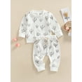 thumbnail image 2 of TSEXIEFOOFU 2 Pieces Baby Boy Cactus Print Round Neck Long Sleeve Tops+ Long Pants Set, 2 of 9