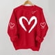 thumbnail image 5 of Uootdi Crew Neck Love Heart Printed Graphic Sweatshirt for Women Valentine's Day Tunic Tops Casual Holiday Long Sleeve Graphic Tee Tops Gift, 5 of 7