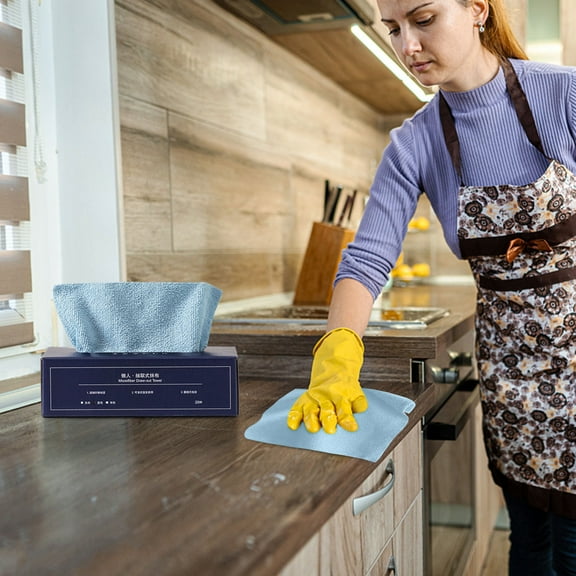 Mouliraty Boxed Microfiber Towel Cloth Kitchen Household Dishwashing Degreasing Disposable Extractable Wipes