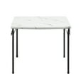 thumbnail image 5 of Mainstays 34inch Straight Top Folding Table, Card Table, Marble White, 5 of 8