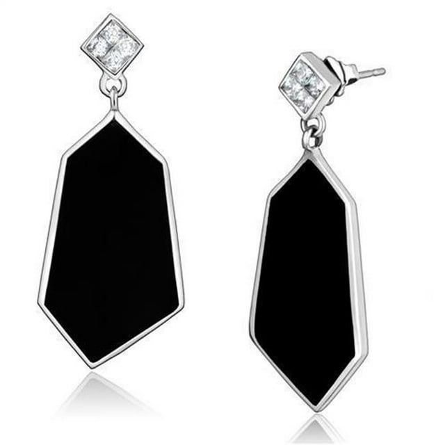 Boucles d'Oreilles en Acier Inoxydable avec AAA Grade CZ in Clear