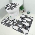 thumbnail image 2 of Gray Halloween Ghosts Bats and Boo Bathroom Rugs Sets 3 Piece,Toilet Cover Set,Absorbent Non Slip Bathroom Mats Sets with U-Shaped Contour Rug Toilet Rug Set, 2 of 5
