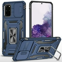 For Samsung Galaxy S20 Ultra Tough Hybrid Case with Movable Camera Window & Metal Ring Stand Shockproof Cover, XPM Phone Case [Blue]