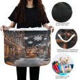 thumbnail image 6 of Round Toy Storage Basket Open Home Storage Bins Foldable Baskets for Toys, Laundry & Home Decor Christmas Street, 6 of 6