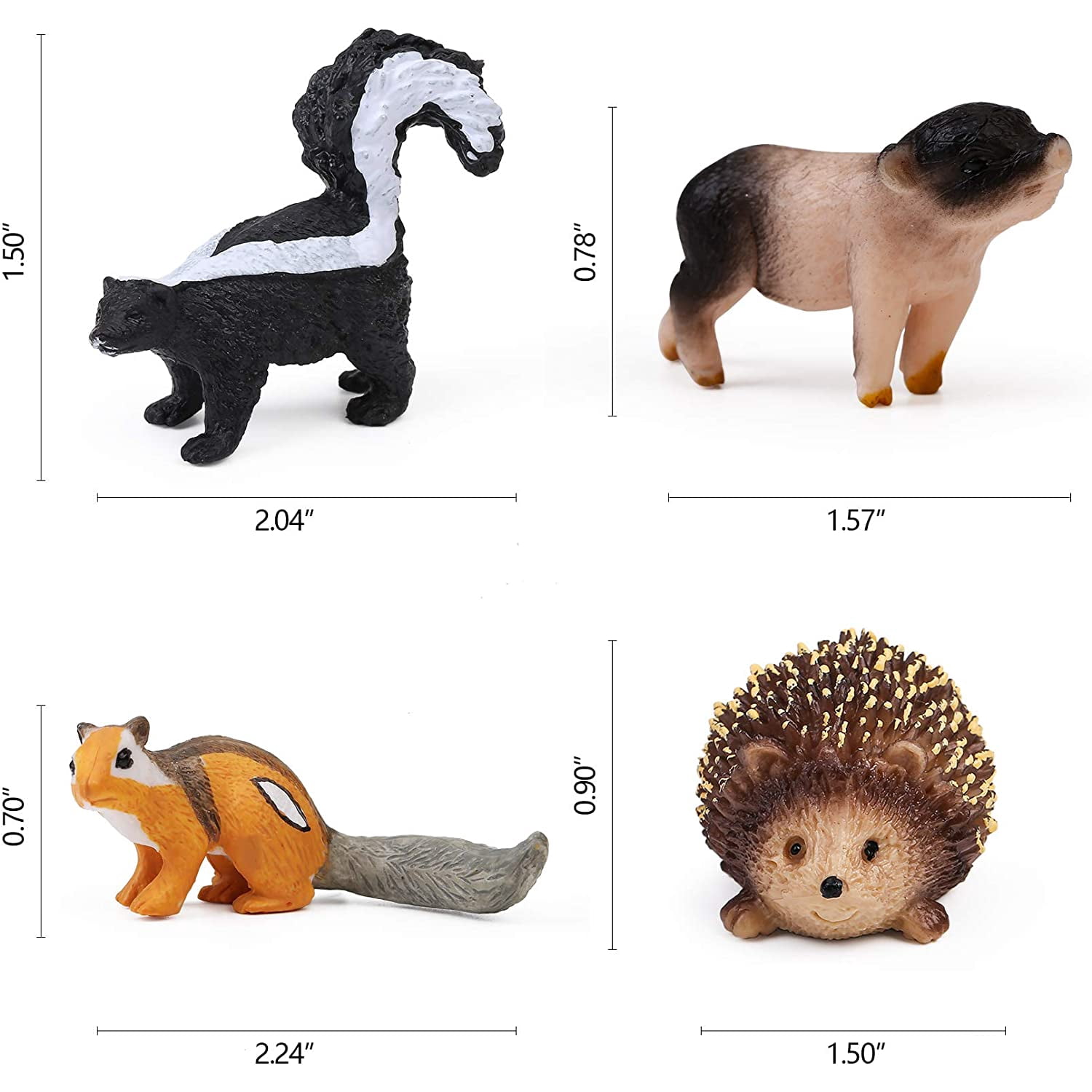 16PCS Forest Animals Baby Figures, Woodland Creatures Figurines, Miniature Toys Cake Toppers Cupcake Toppers Birthday Gift for Kids