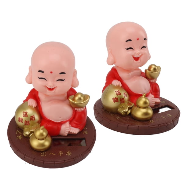 Adorno de Monje Pequeño con Energía Solar Figura de Cabeza Asintiendo para Mesa Ventana Coche Hogares Restaurantes Hoteles Cafeterías ANGGREK Otros