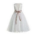 thumbnail image 2 of Ekidsbridal Ivory V-Back Lace Edge Formal Flower Girl Dress Holiday Easter Summer Graduation Pageant Gown Ballroom 183 4, 2 of 3