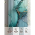thumbnail image 6 of Turquoise Gold Marble Sheer Curtains 96 Inch Length 2 Panels Set, Abstract Teal Modern Geometric Voile Window Treatment Semi Sheer Long Curtains Drapes for Bedroom/Living Room/Kitchen 52"x96"x2, 6 of 7