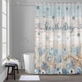 thumbnail image 5 of Blue Ocean Shower Curtains for Bathroom, Seas The Day Washable Fabric Shower Curtain with Hooks Waterproof Bathroom Decor Sets, 36 x 72 Inches, 5 of 9