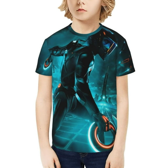 Tron：Ares Movie Teen Cotton T-Shirt Short Sleeve Crew Neck Tee Shirts Casual Tops