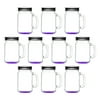 10 Libbey Handle Mason Jars with Lids Set, 16 oz. - Traditional style, Drinking, Glassware - Purple