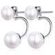 thumbnail image 2 of Fong Fong Women's Double Pearl Earrings 25 Sterling Silver Double Pearl Earring Pearl Front Back Freshwater Cultured Pearl 7mm/9mm Stud Earrings, 2 of 5
