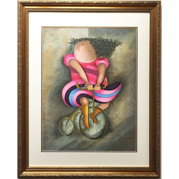 Graciela Rodo Boulanger "Tricycle" NEWLY CUSTOM FRAMED Lithograph out of print Generic